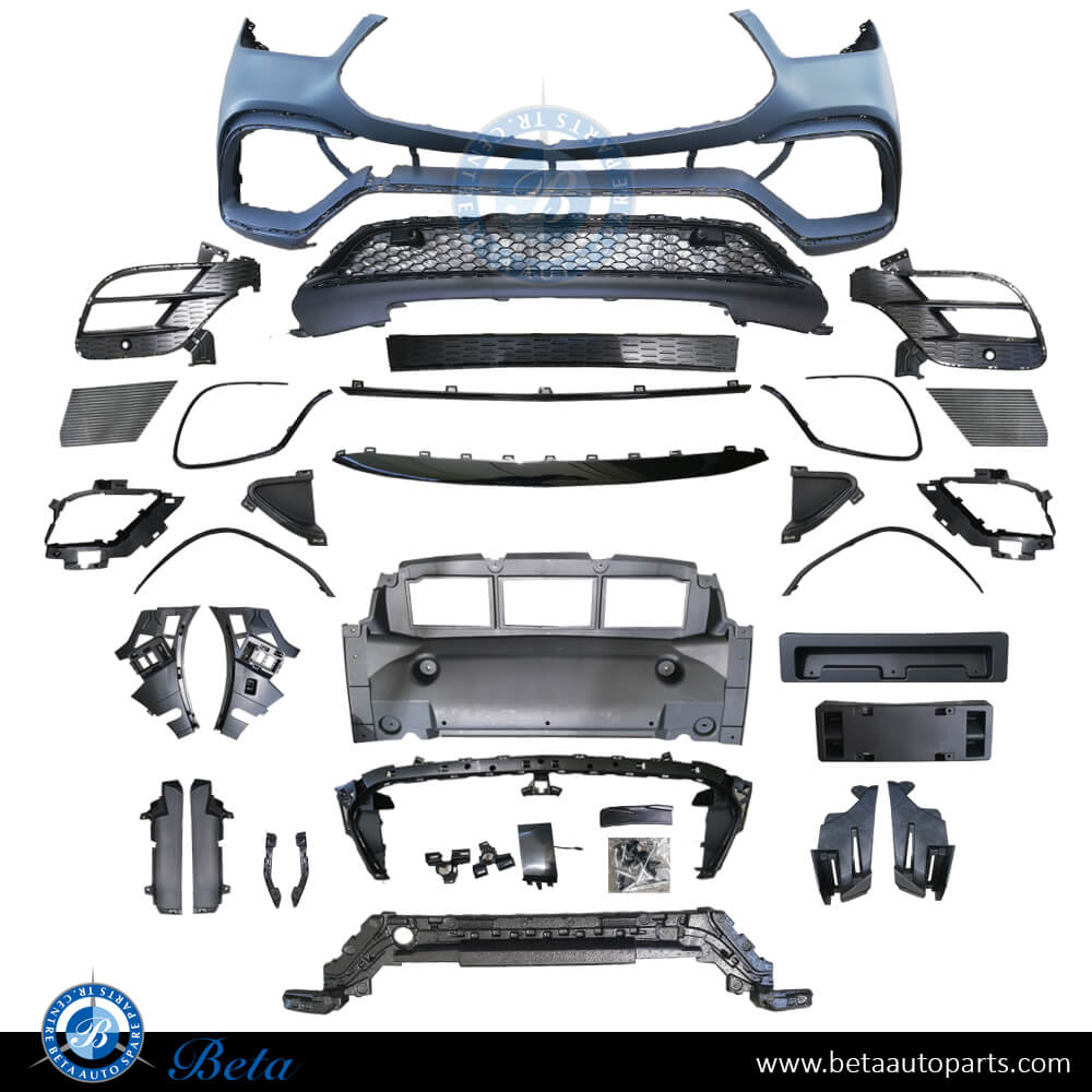 Front Bumper AMG GLE63 with Park Assist for Mercedes GLE-Class W167/C167 2019-2023 models, Part Number 1678859703 Front Bumper AMG GLE63 with Park Assist for Mercedes GLE-Class W167/C167 2019-2023 models, Part Number 1678859703